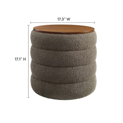 Cecily Boucle Fabric Storage Ottoman