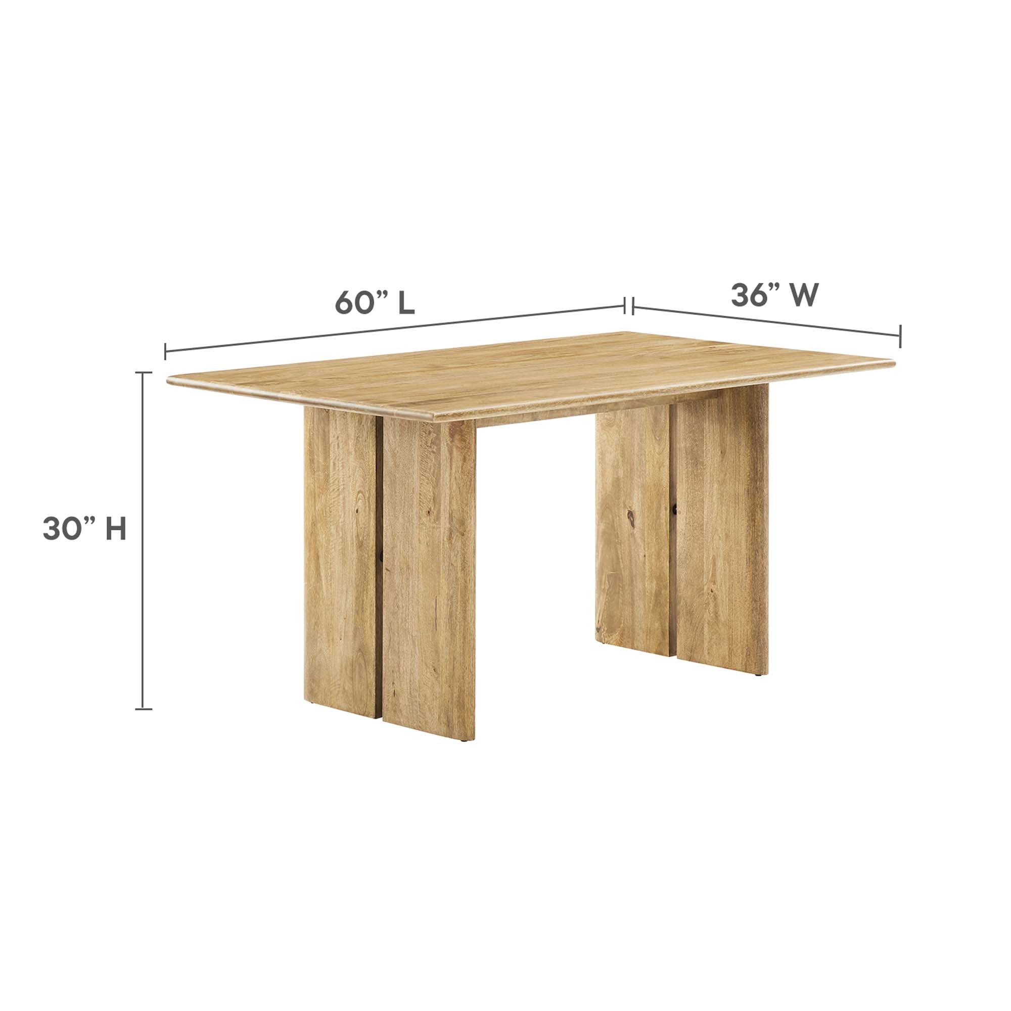 Amistad 60" Wood Dining Table and Bench Set