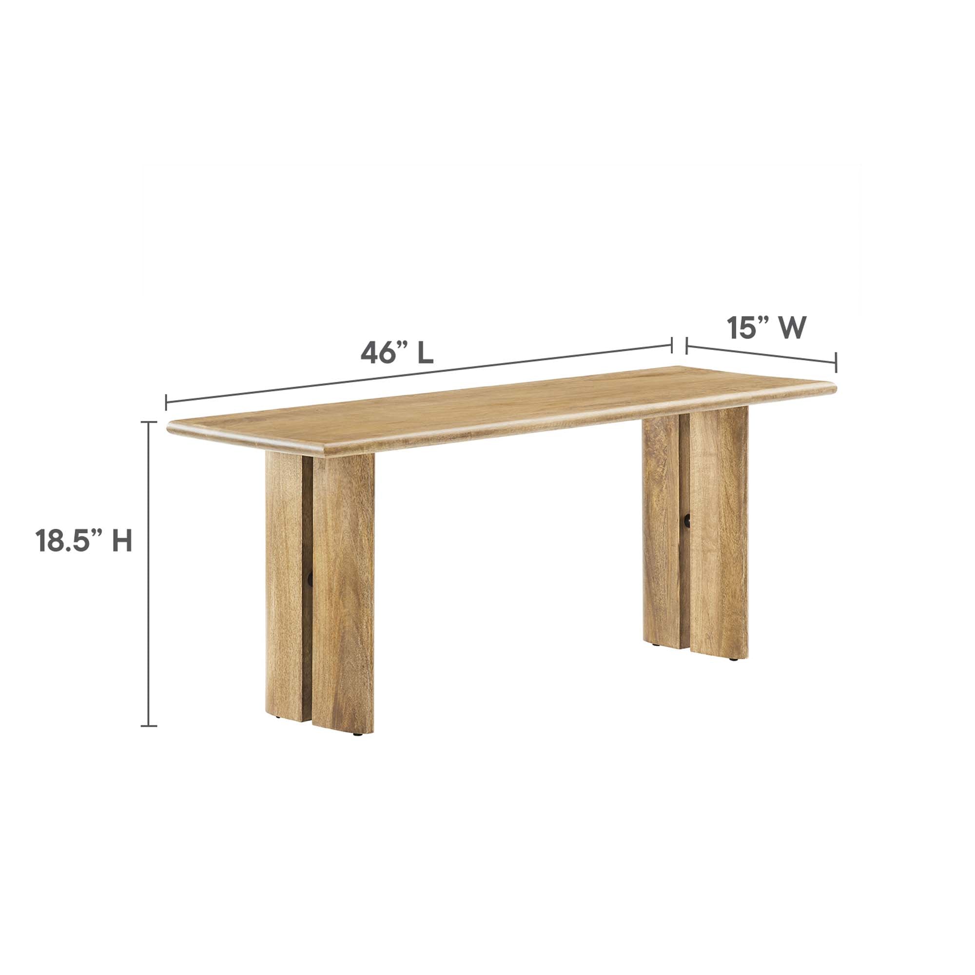 Amistad 60" Wood Dining Table and Bench Set