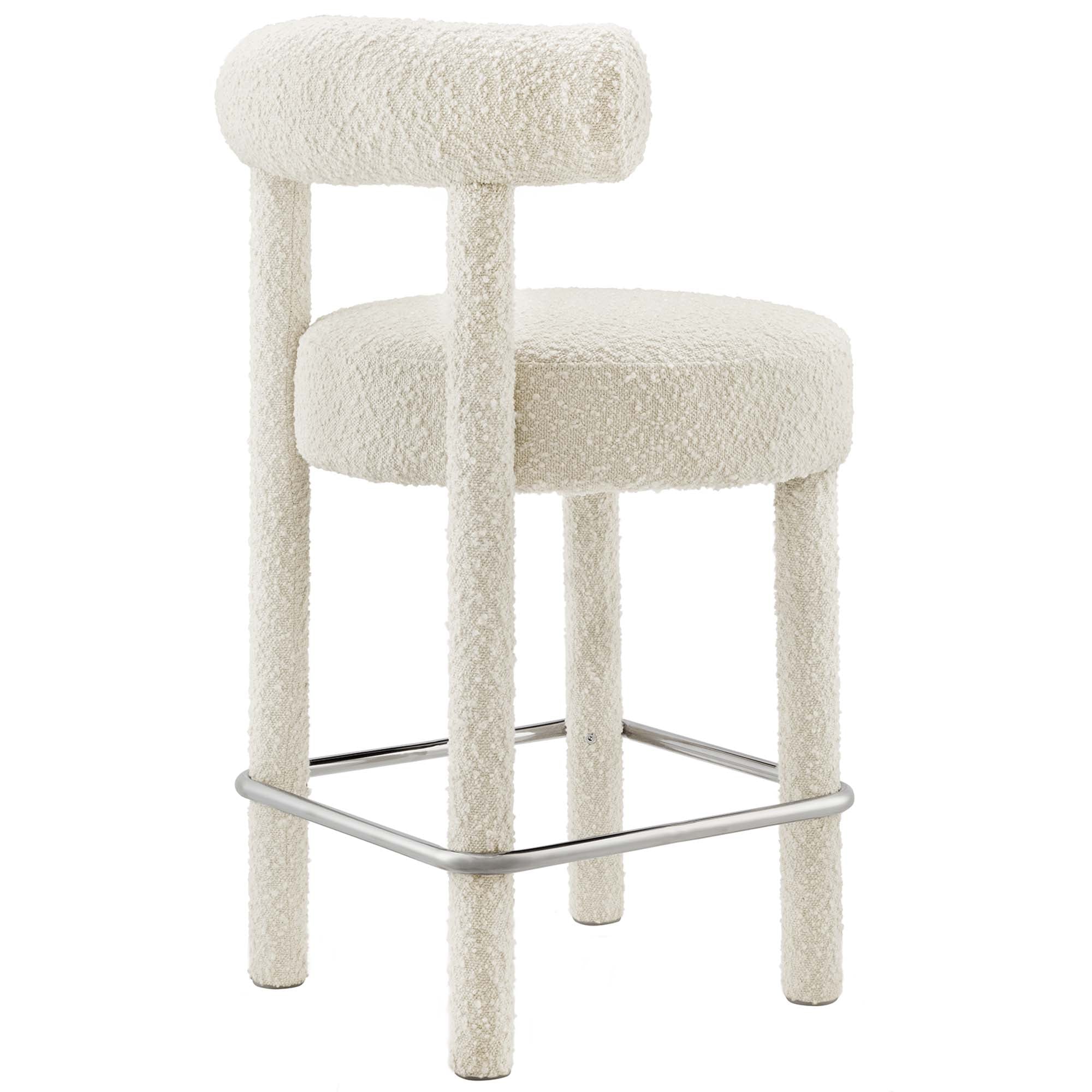 Toulouse Boucle Fabric Counter Stool - Set of 2