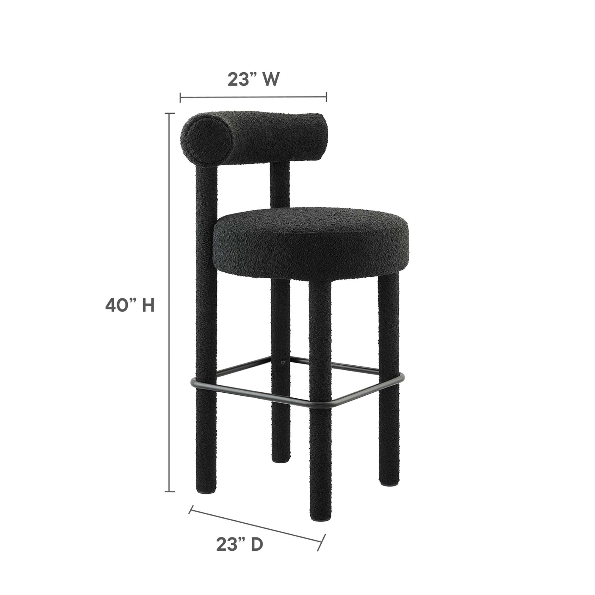 Toulouse Boucle Fabric Bar Stool - Set of 2