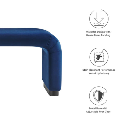 Koda Performance Velvet Waterfall Long Bench