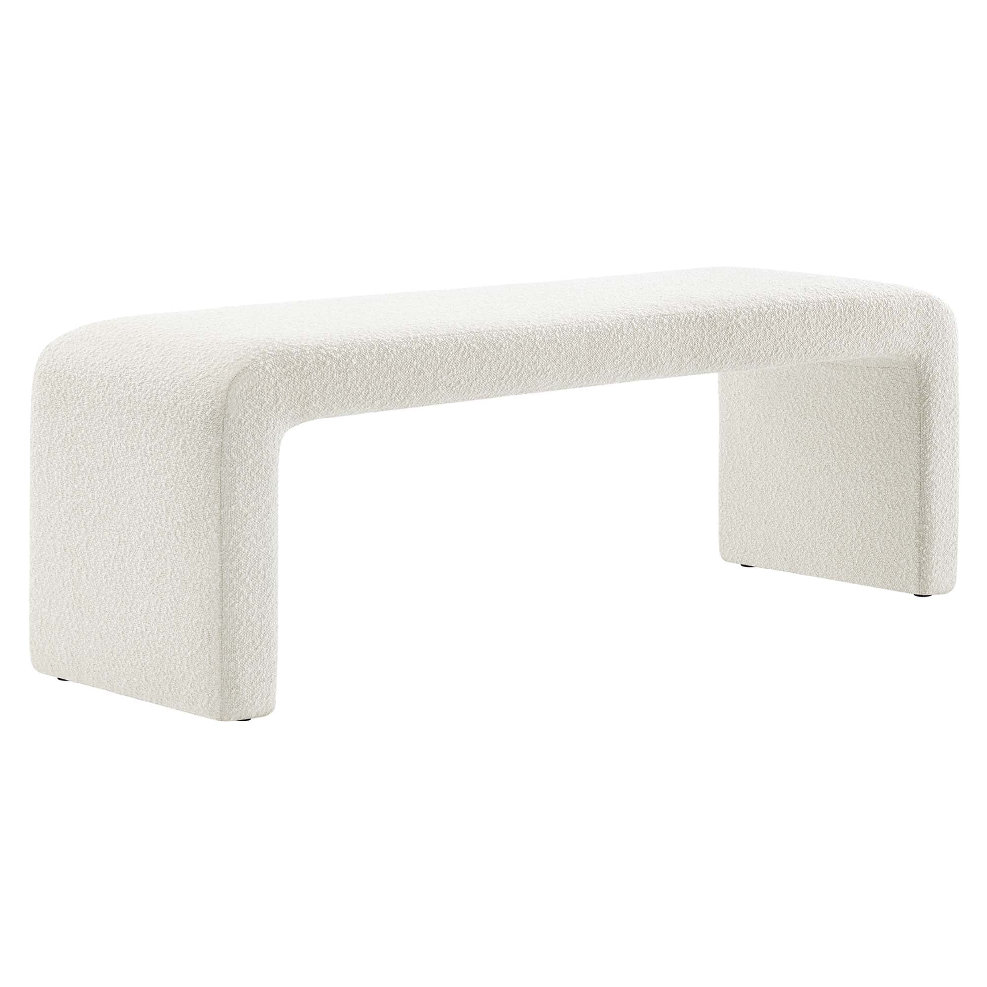 Simba Boucle Fabric Waterfall Long Bench