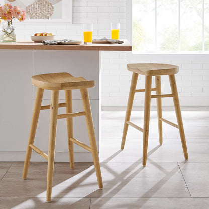 Stetson Backless Wood Counter Stools - Set of 2
