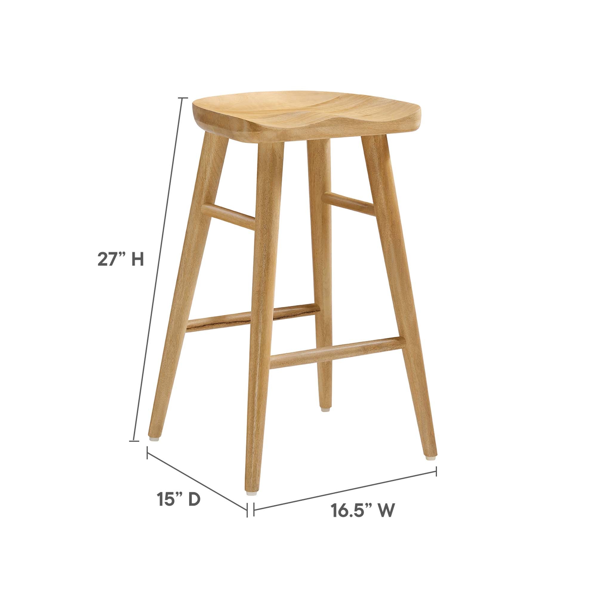 Saville Backless Wood Counter Stools - Set of 2