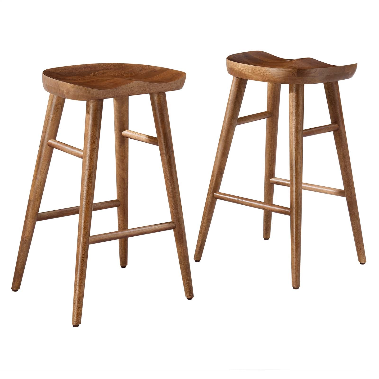 Stetson Backless Wood Counter Stools - Set of 2