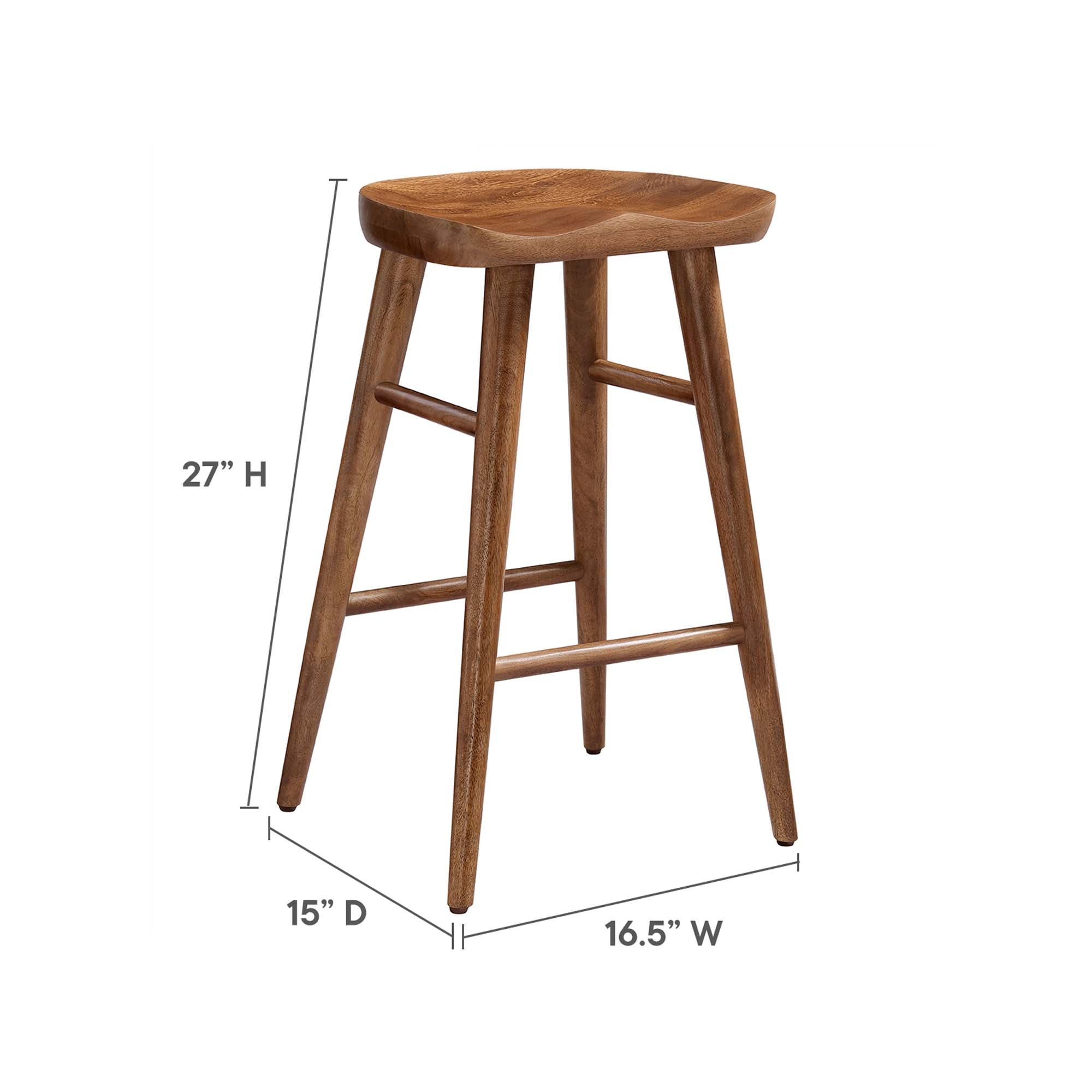 Saville Backless Wood Counter Stools - Set of 2