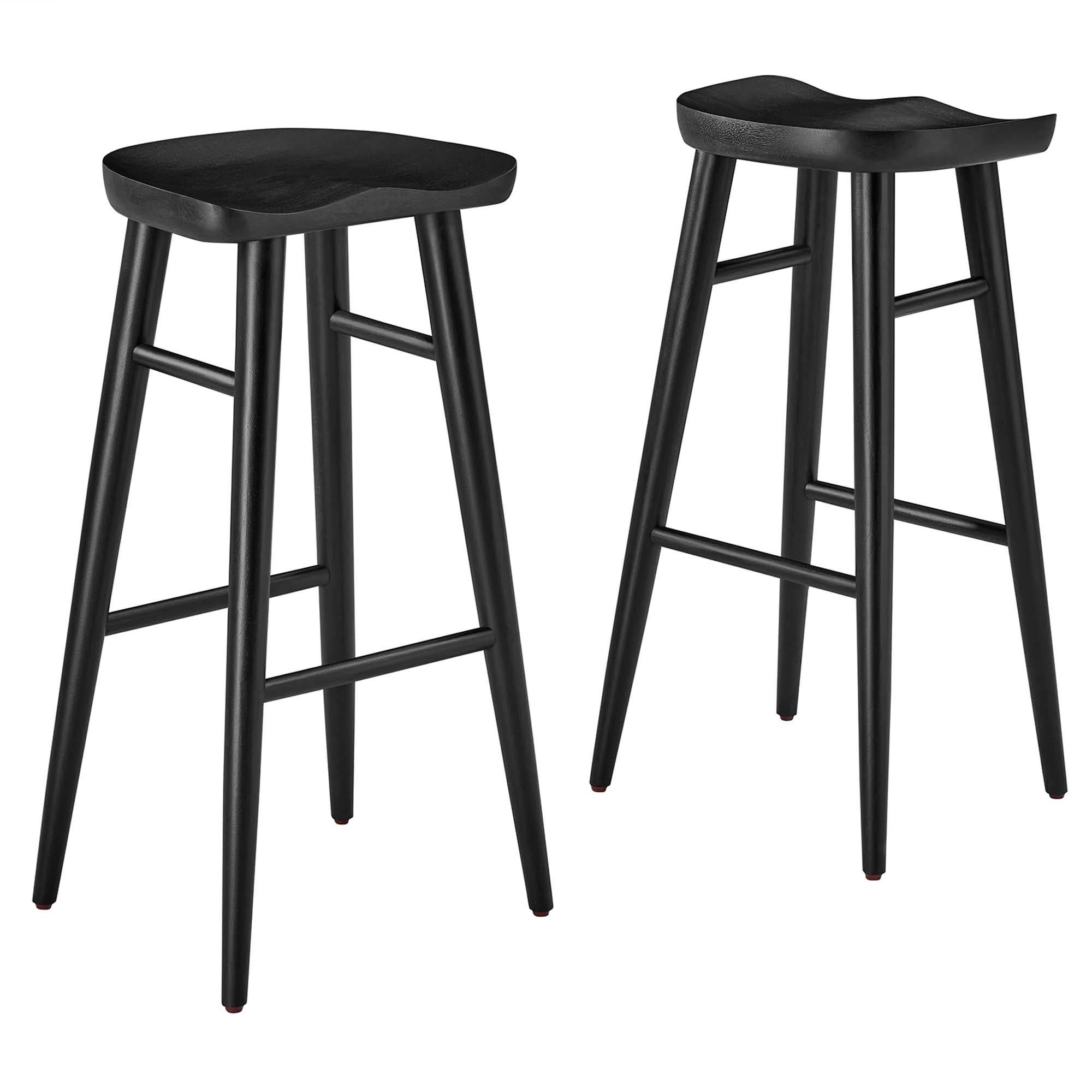 Saville Backless Wood Bar Stools - Set of 2