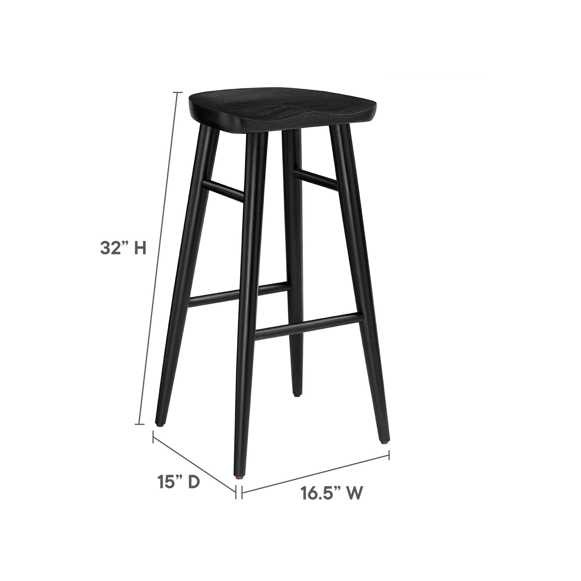 Saville Backless Wood Bar Stools - Set of 2