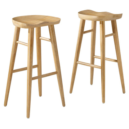 Stetson Backless Wood Bar Stools - Set of 2