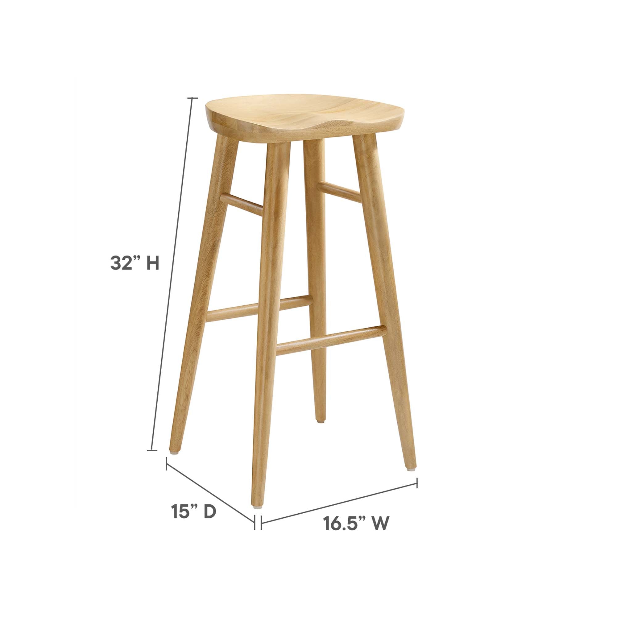 Saville Backless Wood Bar Stools - Set of 2