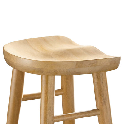 Stetson Backless Wood Bar Stools - Set of 2