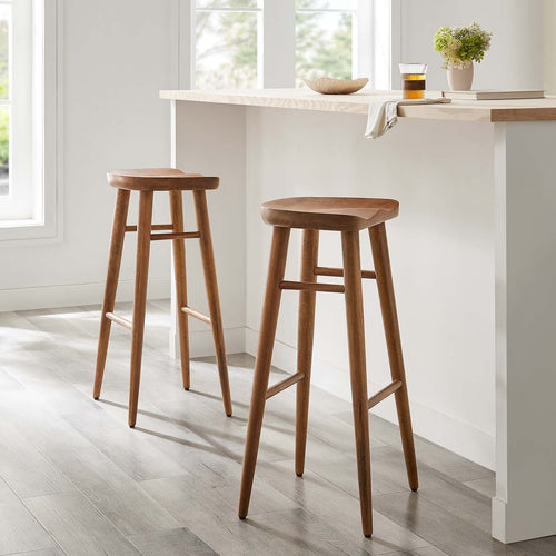 Stetson Backless Wood Bar Stools - Set of 2