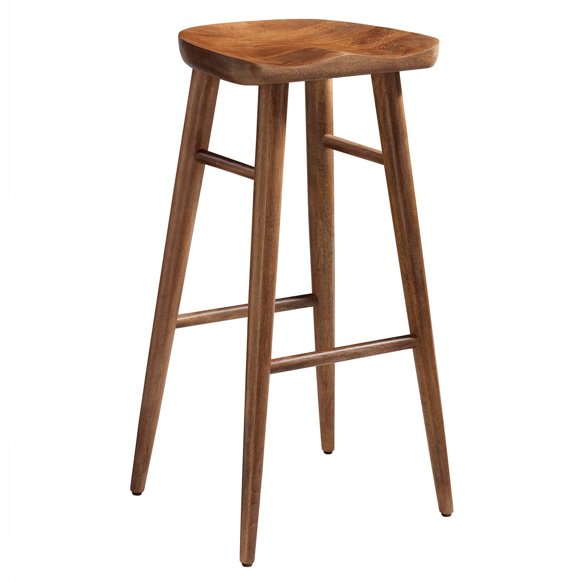 Saville Backless Wood Bar Stools - Set of 2