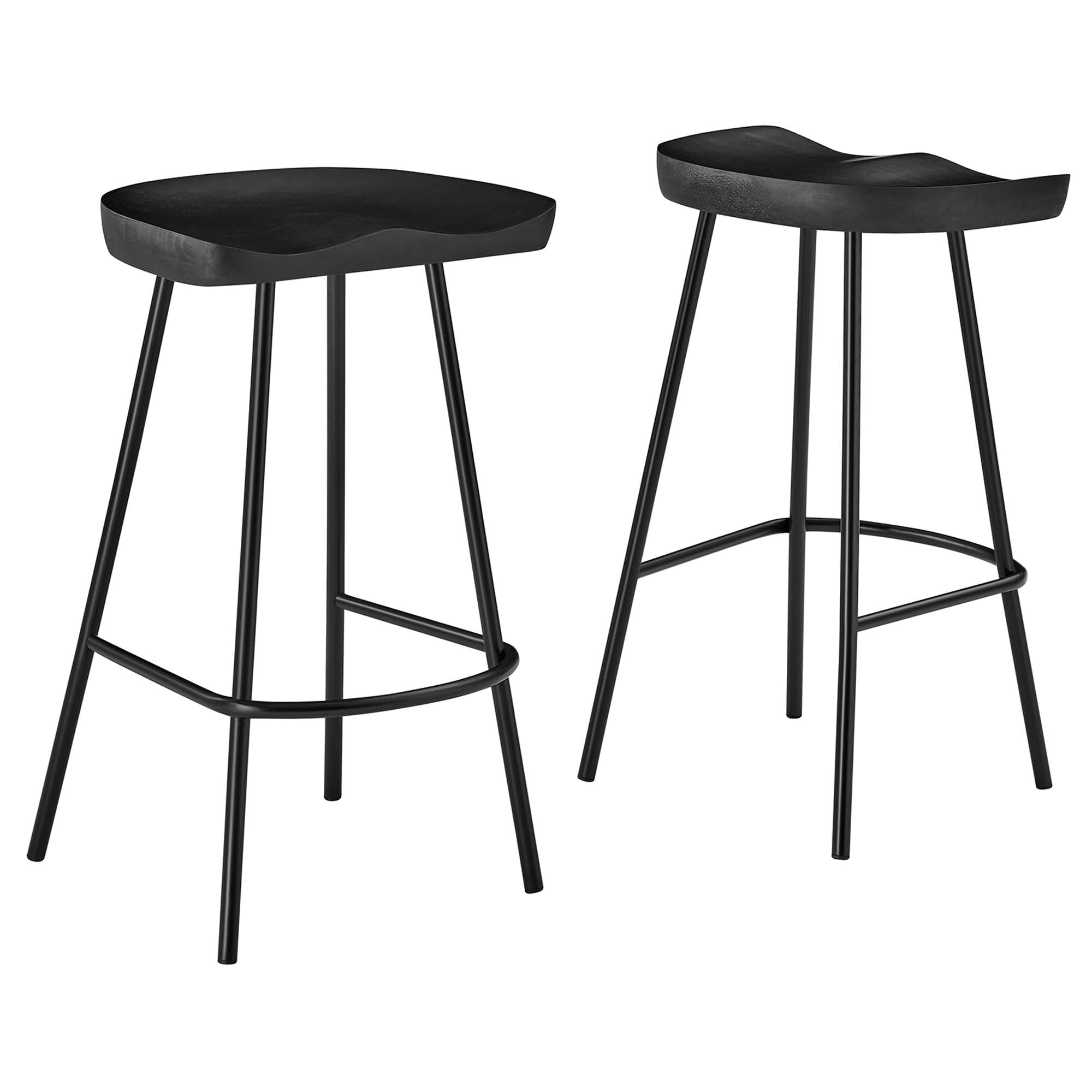 Concord Backless Wood Counter Stools - Set of 2