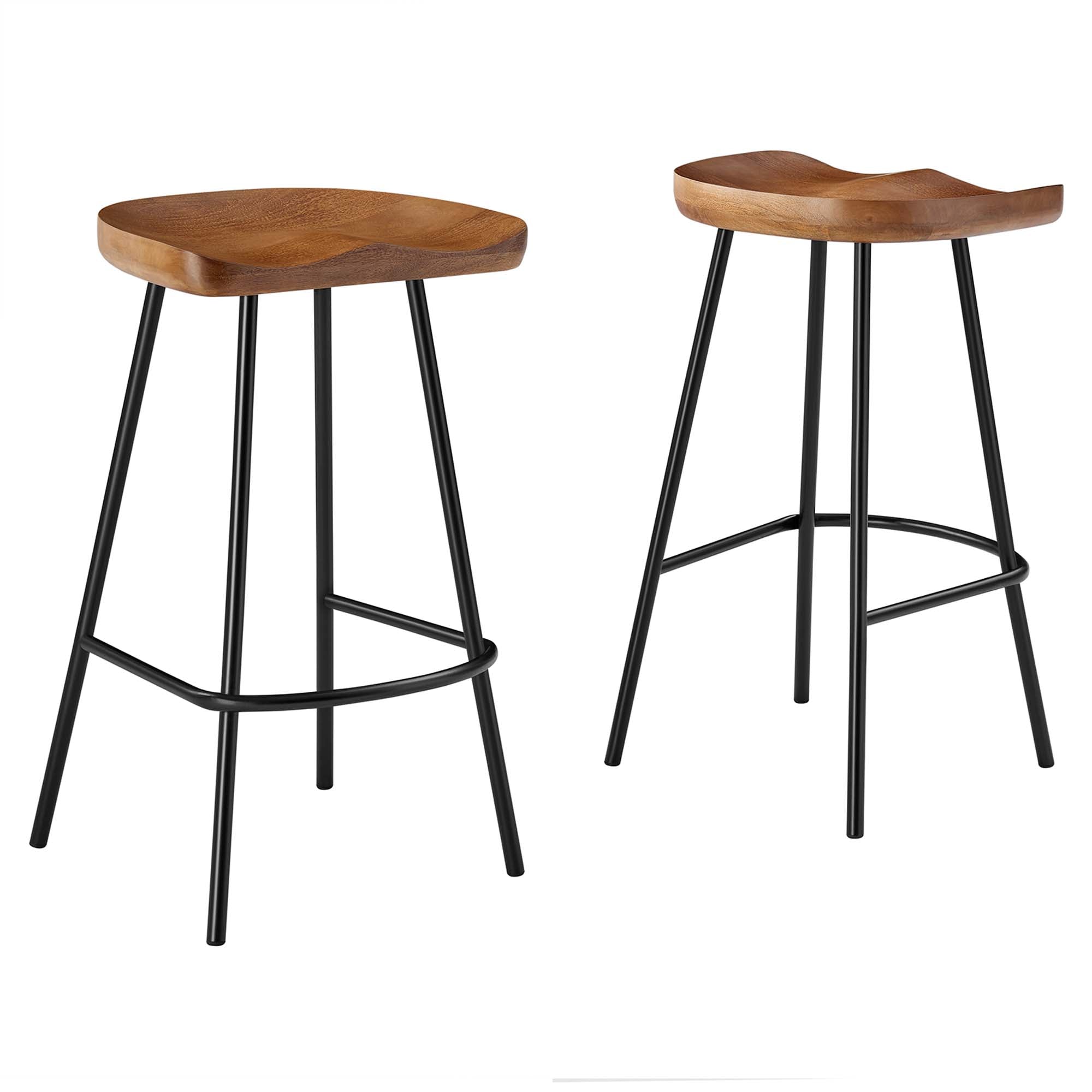 Concord Backless Wood Counter Stools - Set of 2