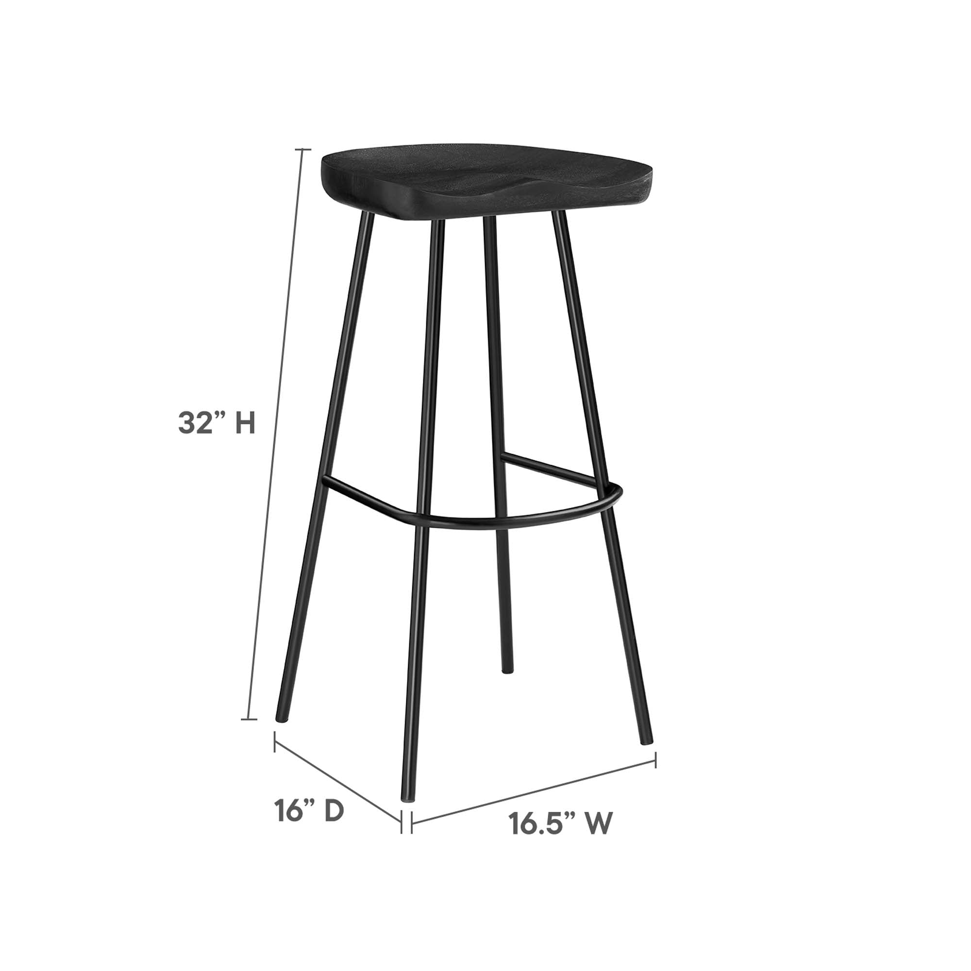 Concord Backless Wood Bar Stools - Set of 2