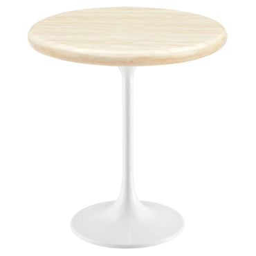Tulip Style 20" Round Artificial Travertine  Side Table