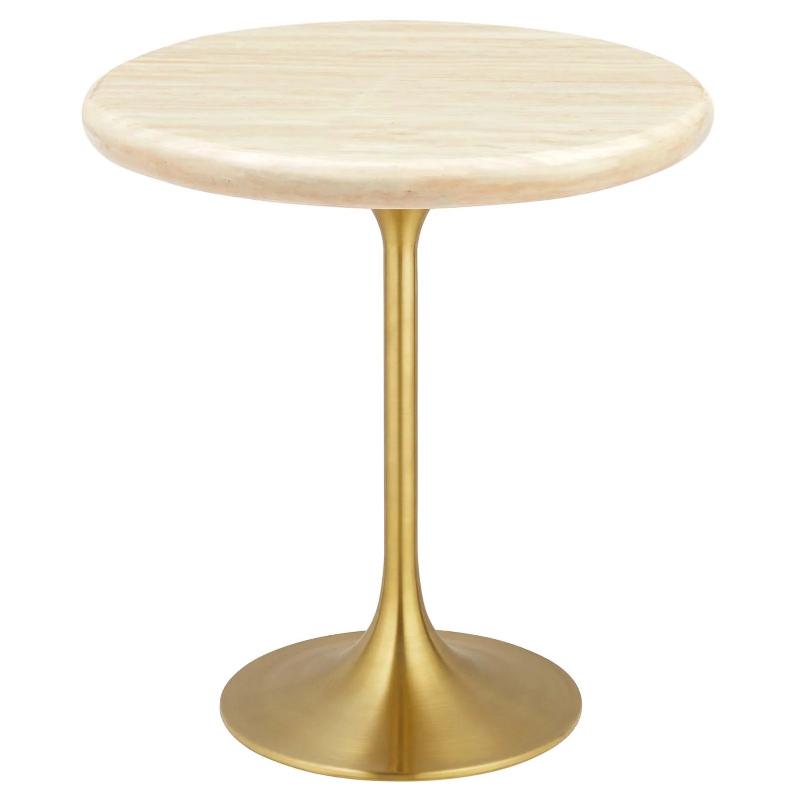 Tulip Style 20" Round Artificial Travertine  Side Table