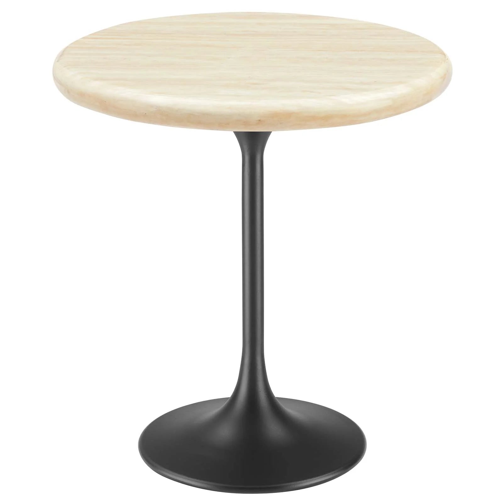 Tulip Style 20" Round Artificial Travertine  Side Table