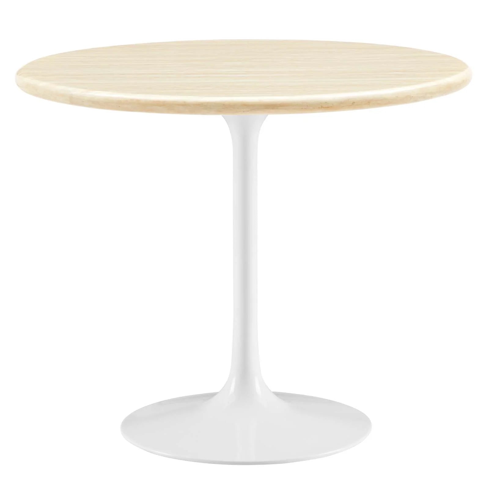 Tulip Style 36” Round Artificial Travertine Dining Table