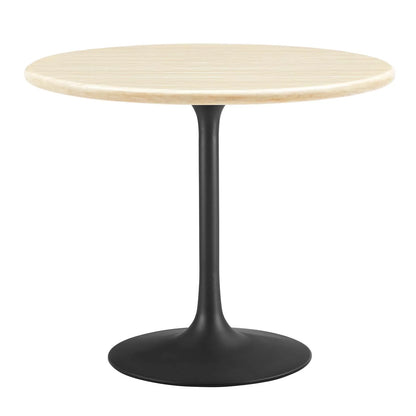Tulip Style 36” Round Artificial Travertine Dining Table