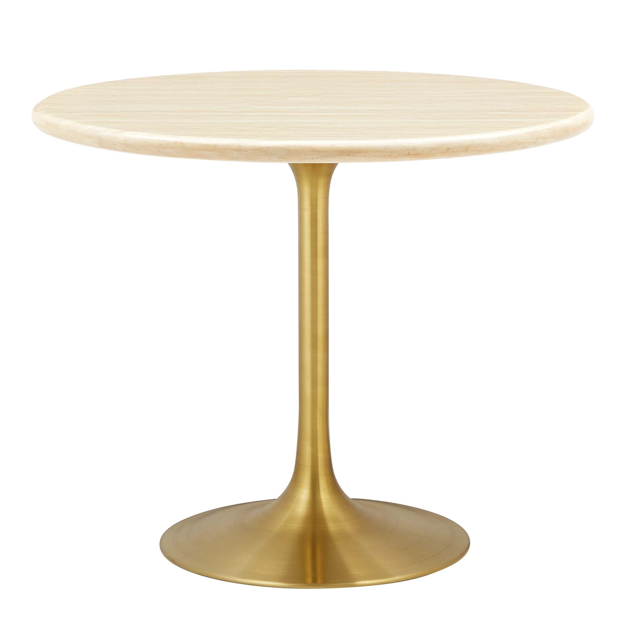 Lippa 36” Round Artificial Travertine  Dining Table