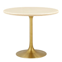 Tulip Style 36” Round Artificial Travertine Dining Table