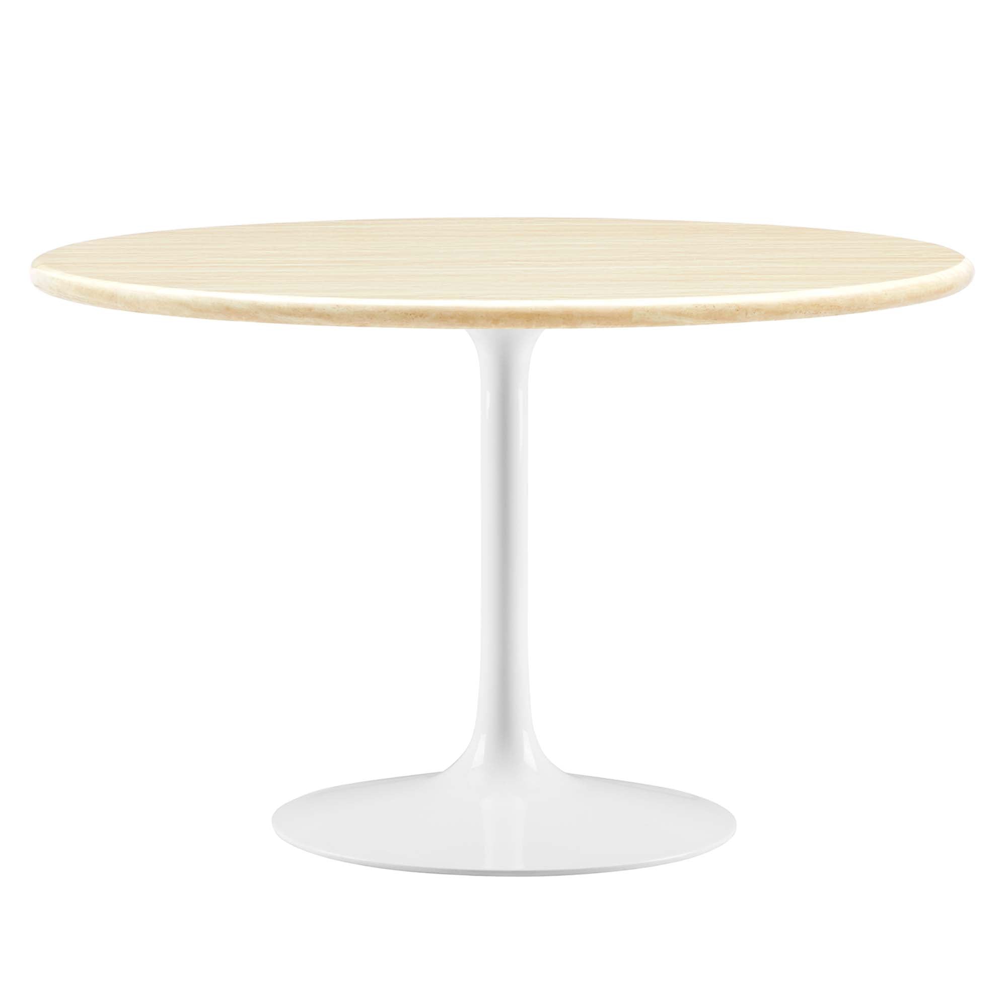 Lippa 48" Round Artificial Travertine  Dining Table