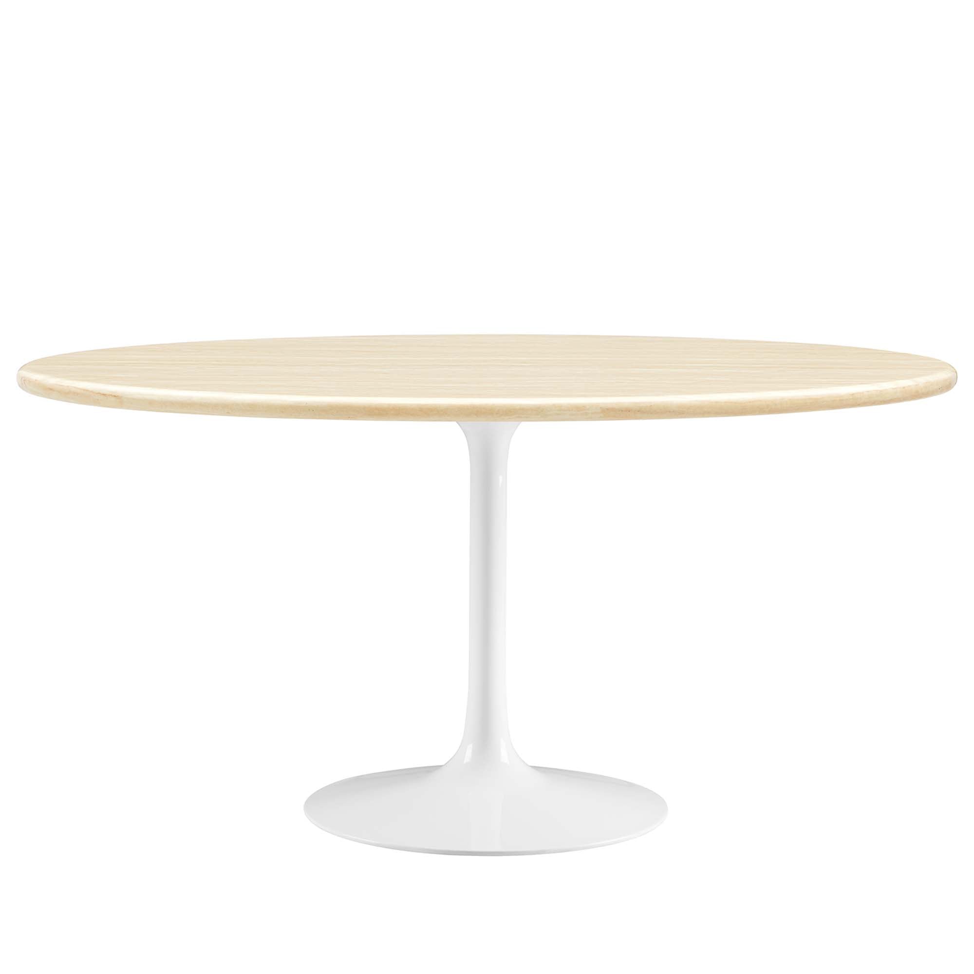 Lippa 60” Oval Artificial Travertine  Dining Table