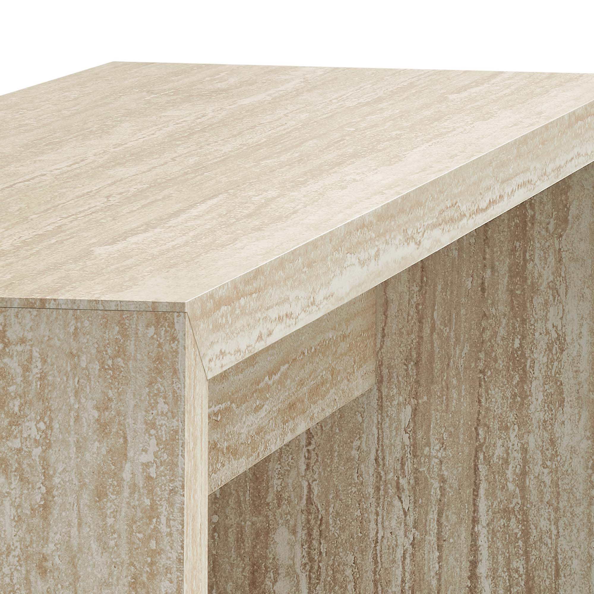 Mirella 53.5” Faux Travertine Bench