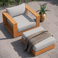 Nelli 2-Piece Outdoor Patio Armchair and Ottoman Set