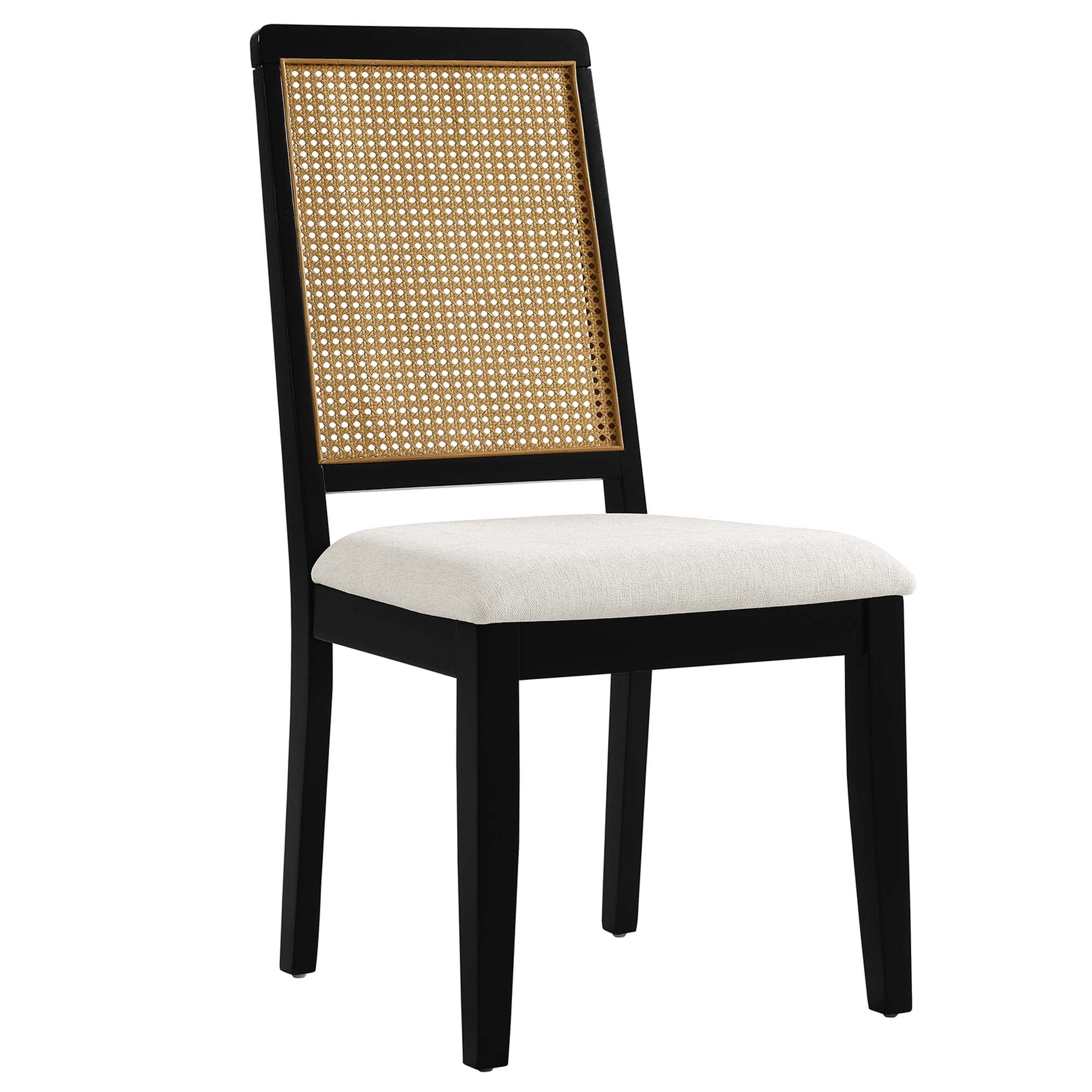 Arlo Faux Rattan and Wood Dining Side Chairs - Set of 2