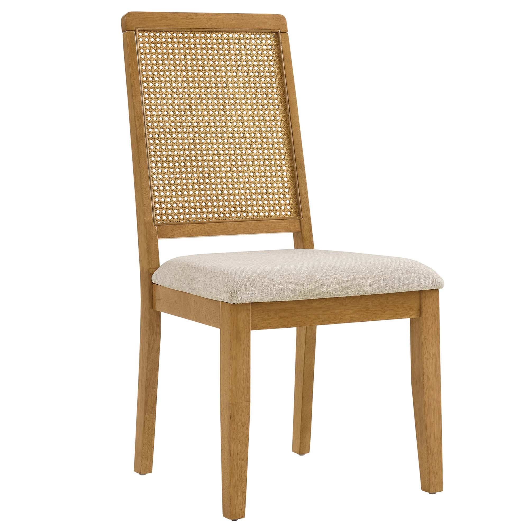 Arlo Faux Rattan and Wood Dining Side Chairs - Set of 2