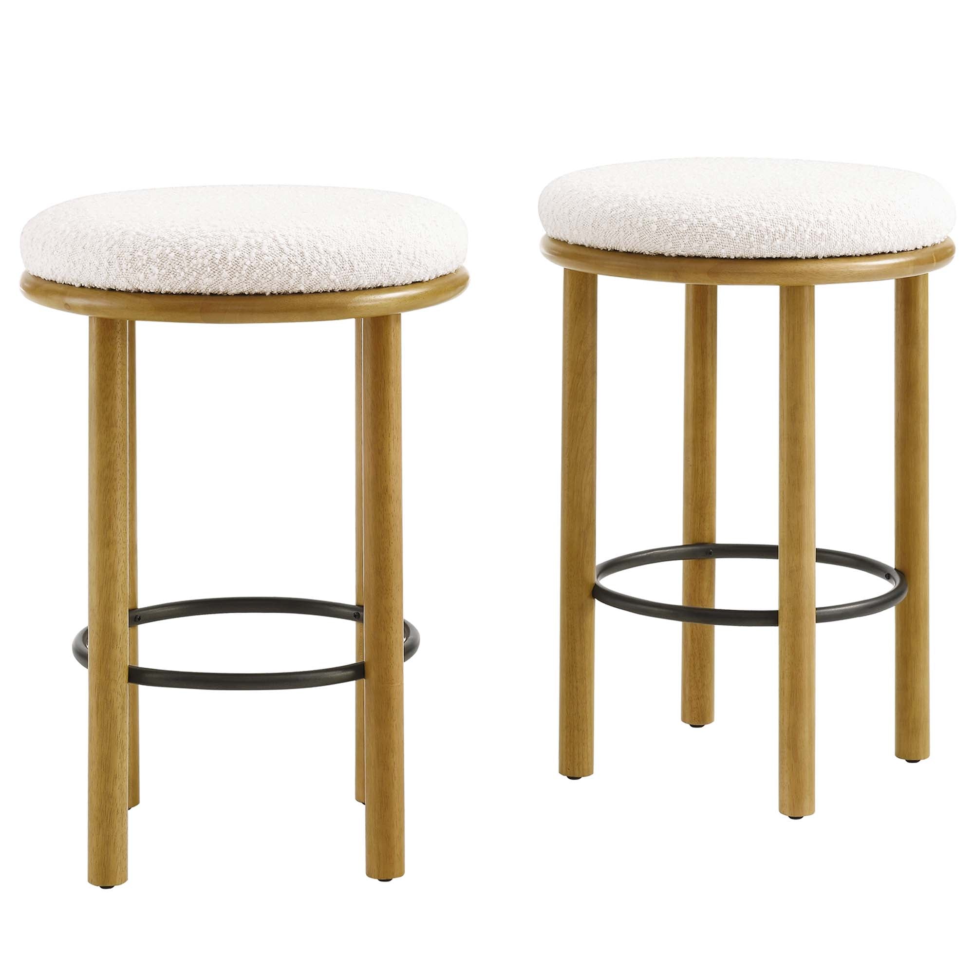 Fable Boucle Fabric Counter Stools - Set of 2