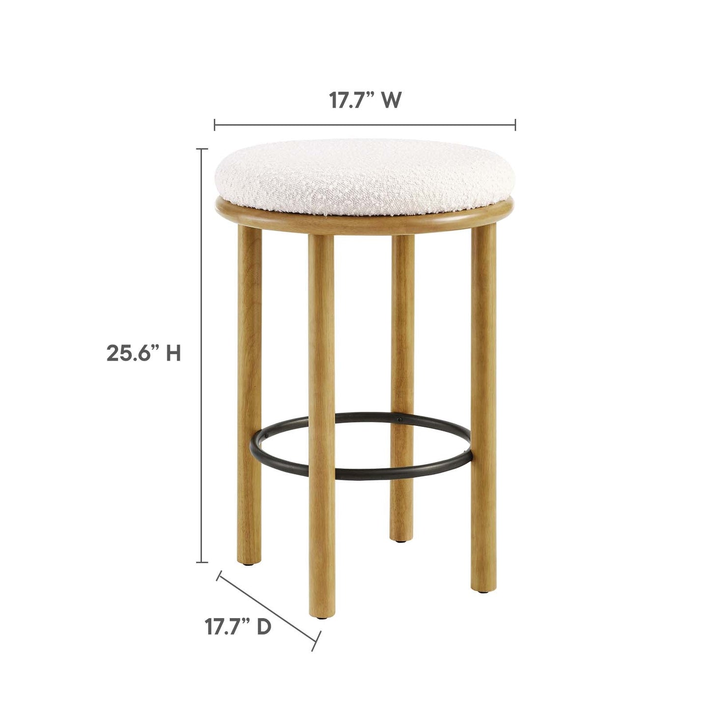 Whitley Boucle Fabric Counter Stools - Set of 2