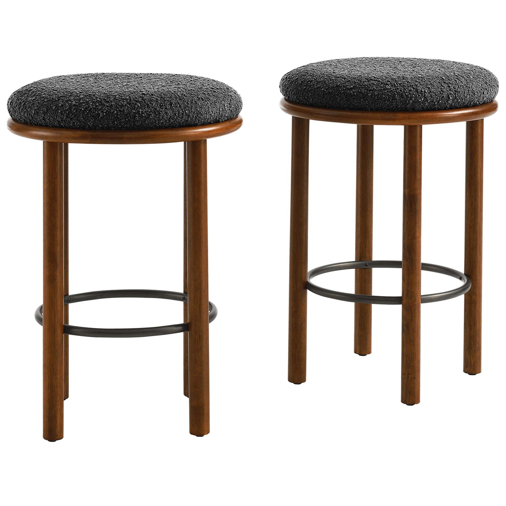 Fable Boucle Fabric Counter Stools - Set of 2