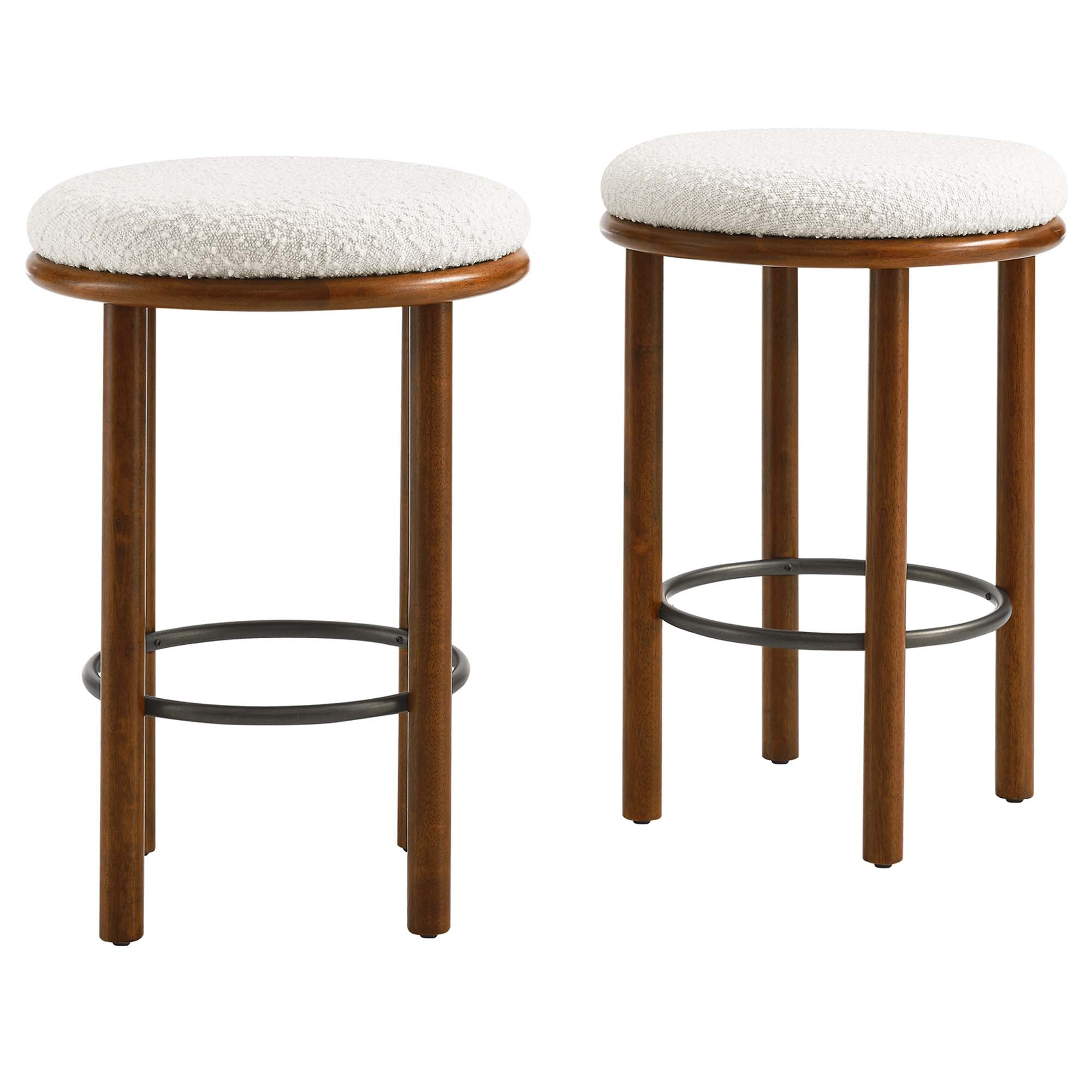 Fable Boucle Fabric Counter Stools - Set of 2