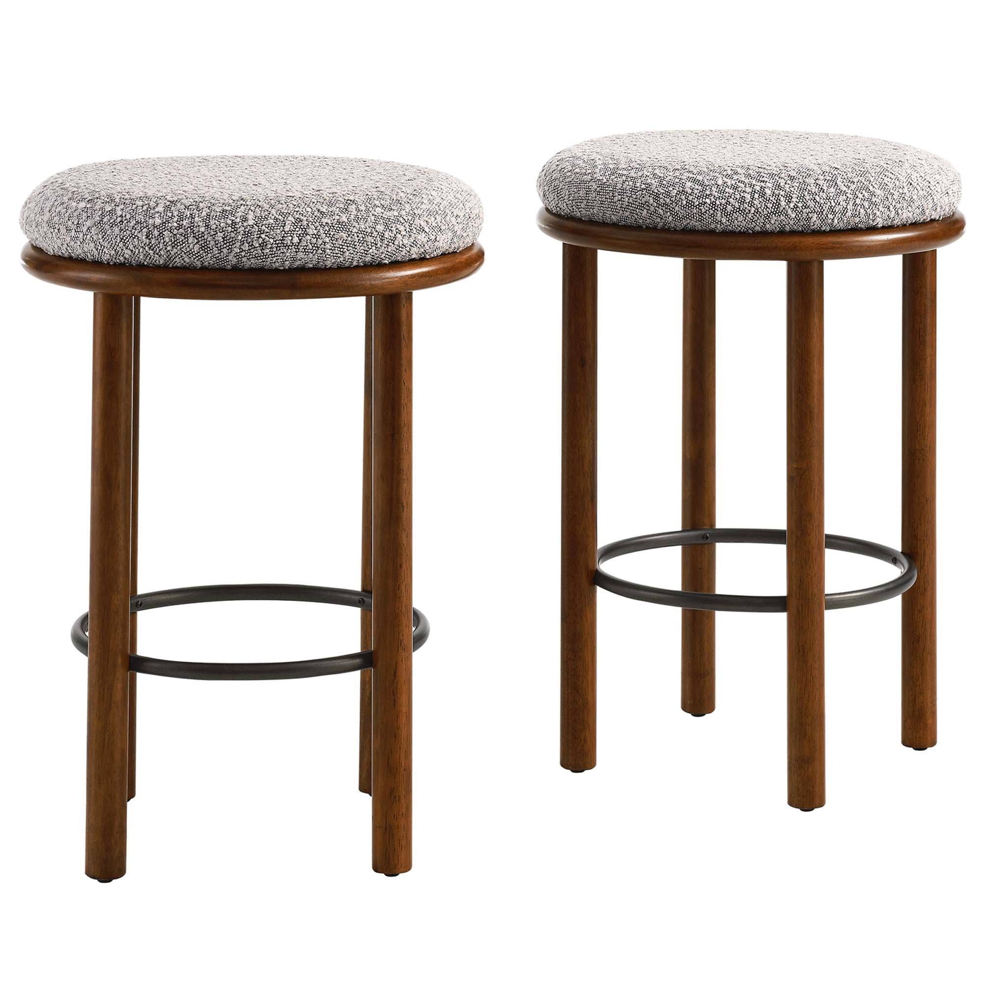 Fable Boucle Fabric Counter Stools - Set of 2