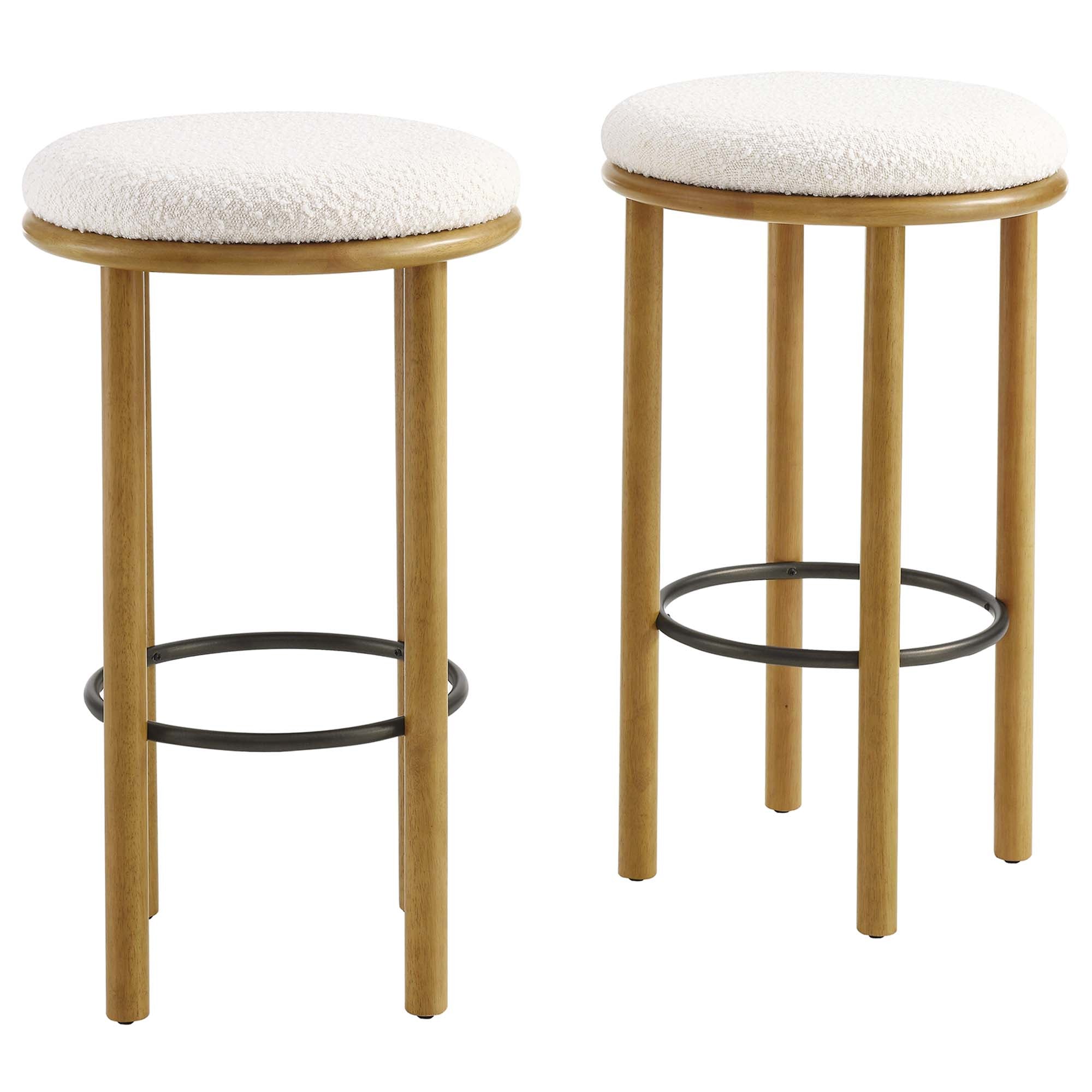 Fable Boucle Fabric Bar Stools - Set of 2