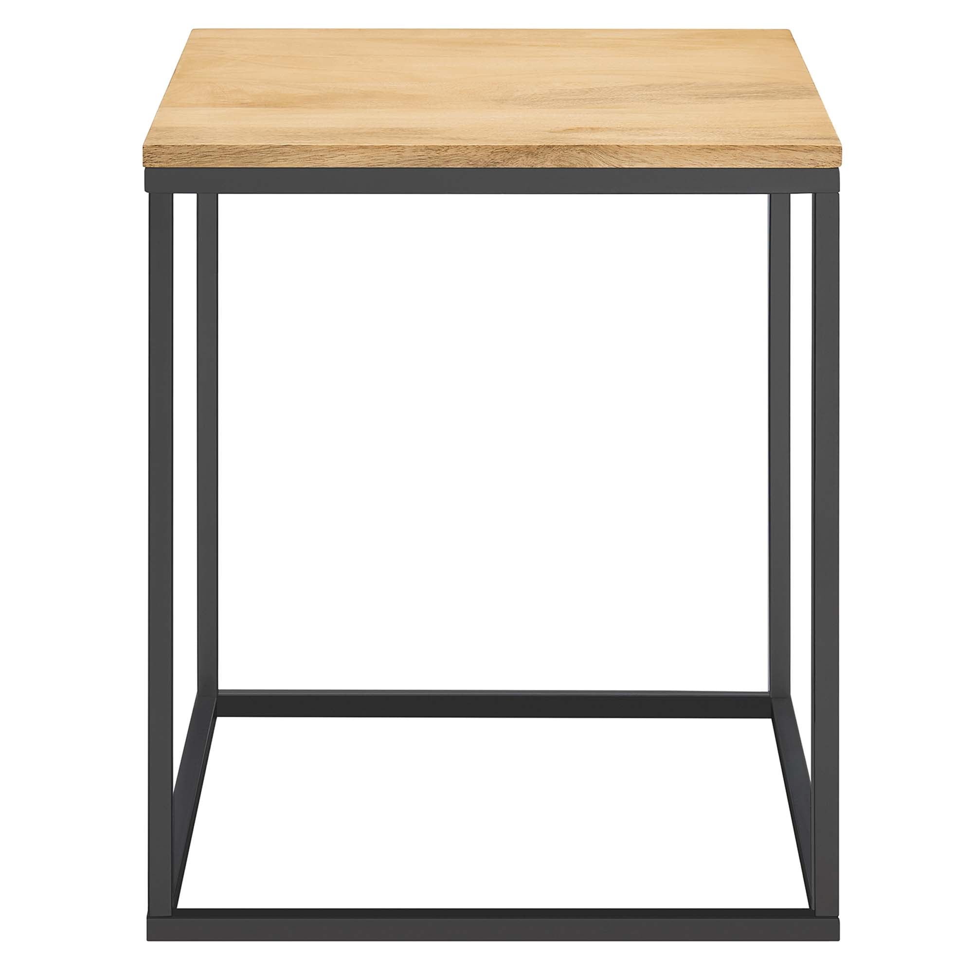 Zora Square Wood and Metal Side Table