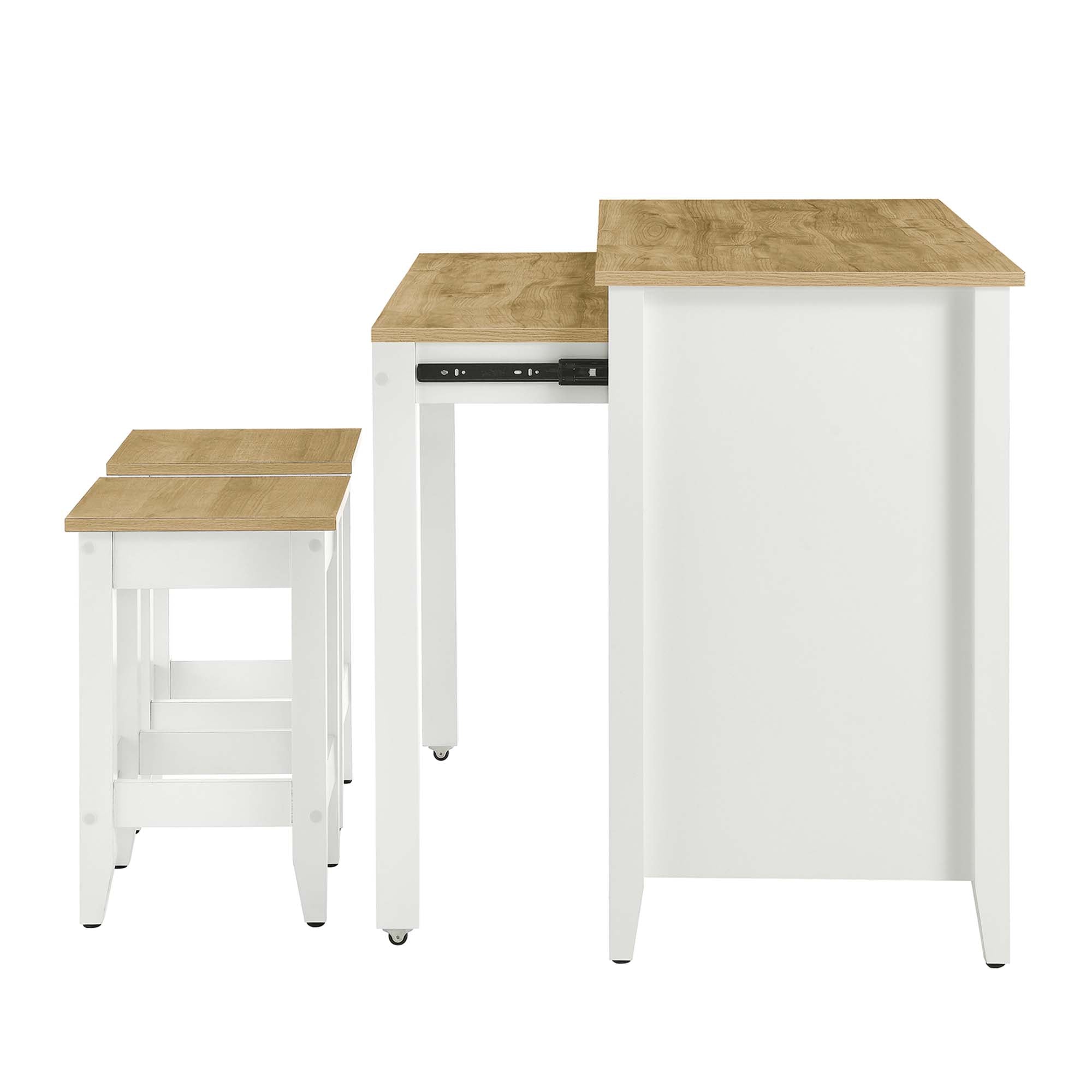 Garland 3-Piece Kitchen Island and Stool Set