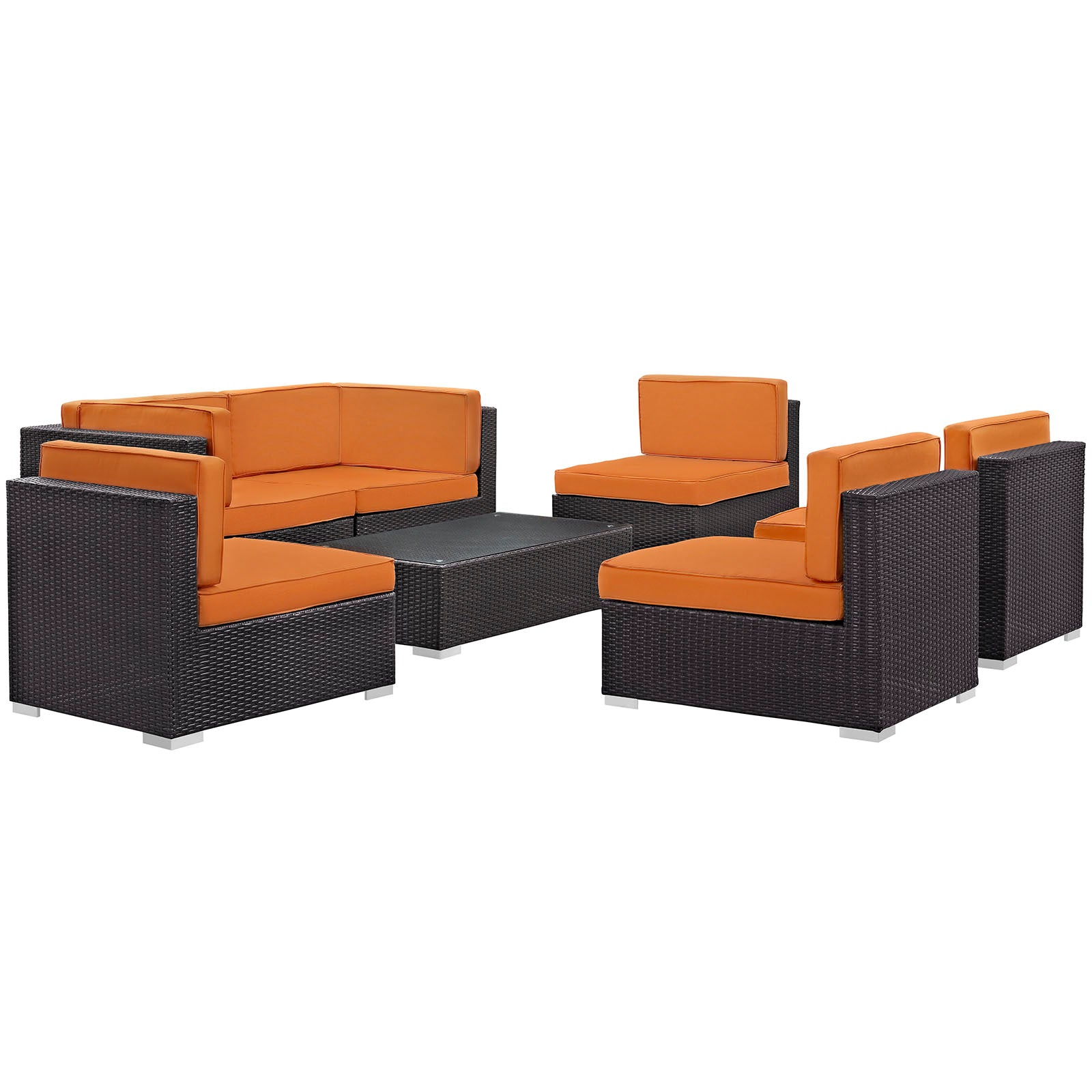 Aero 7 Piece Outdoor Patio Sectional Set