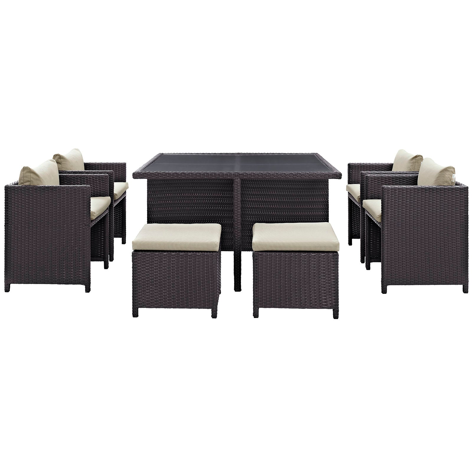 Inverse 9 Piece Outdoor Patio Dining Set