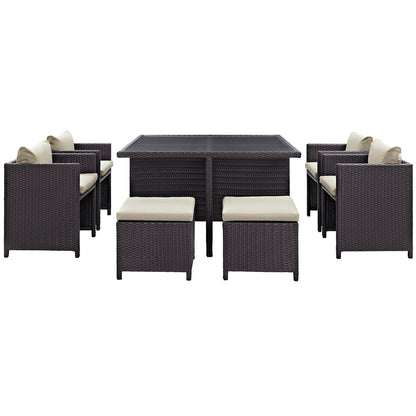 Inverse 9 Piece Outdoor Patio Dining Set