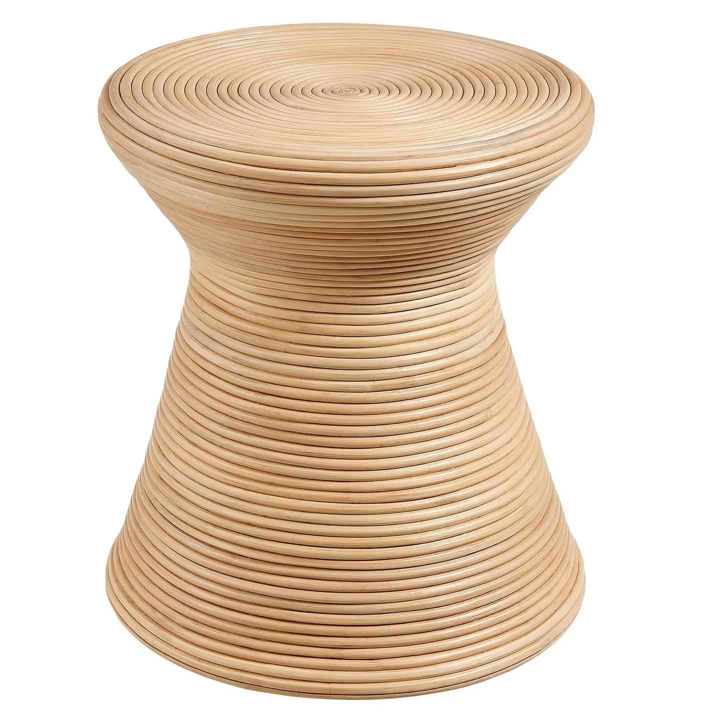 Tavi Hourglass Natural Rattan Round Side Table