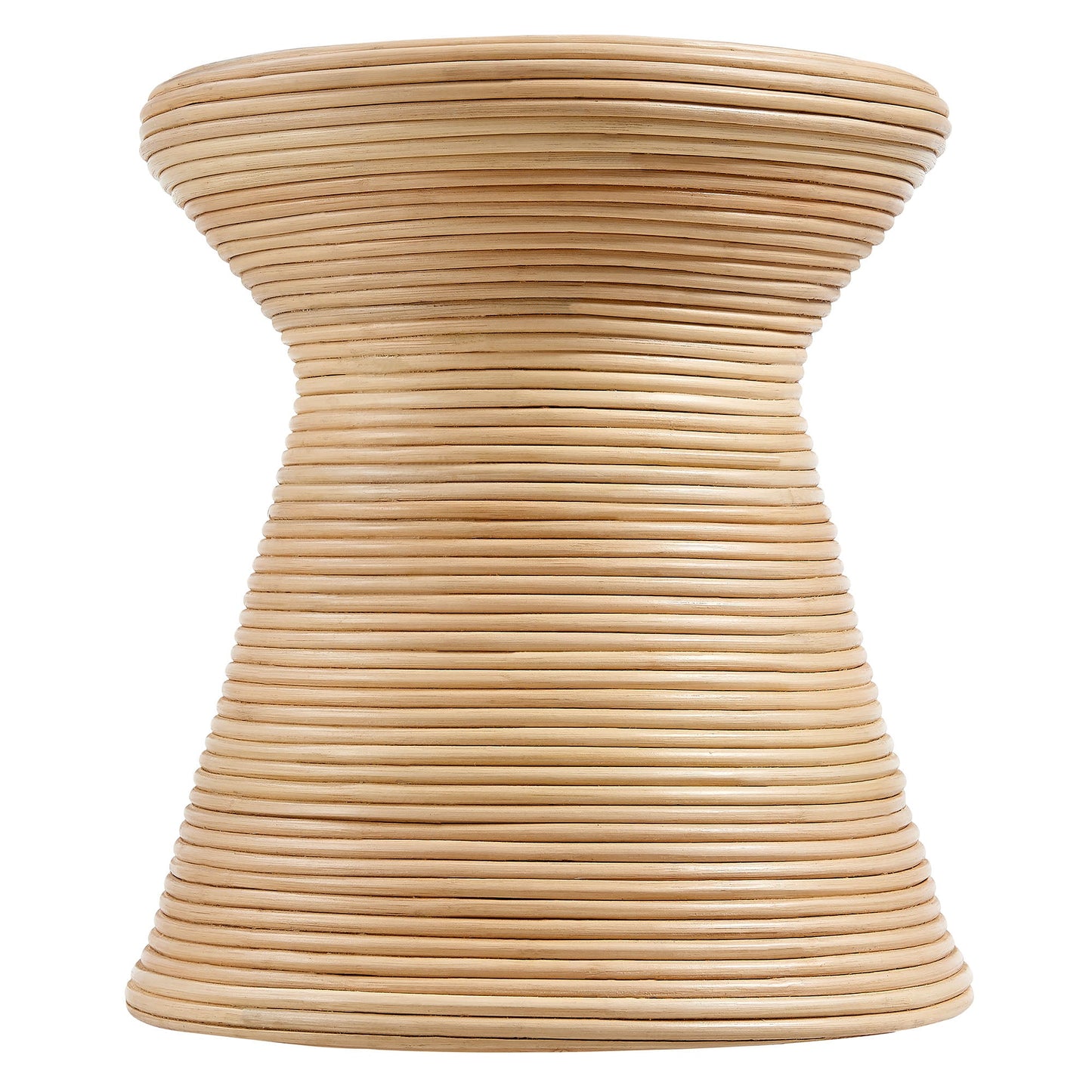 Tavi Hourglass Natural Rattan Round Side Table