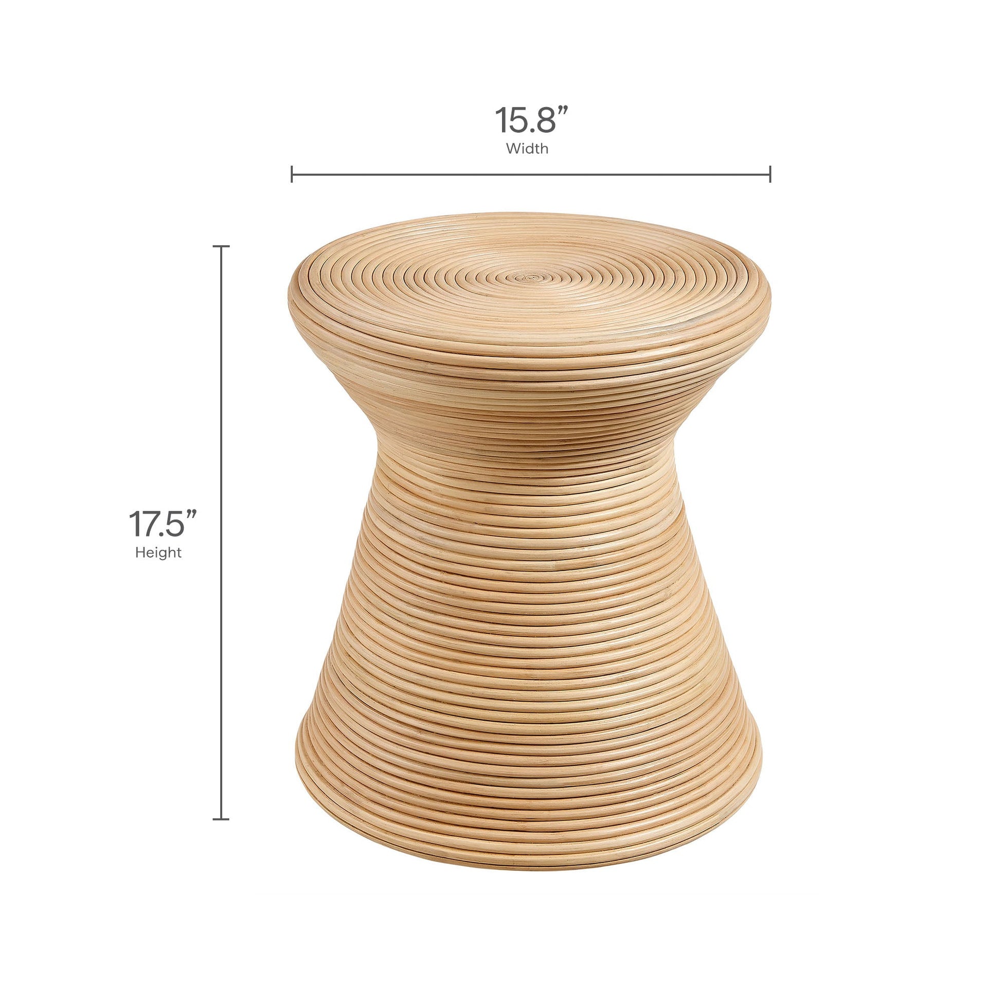 Tavi Hourglass Natural Rattan Round Side Table