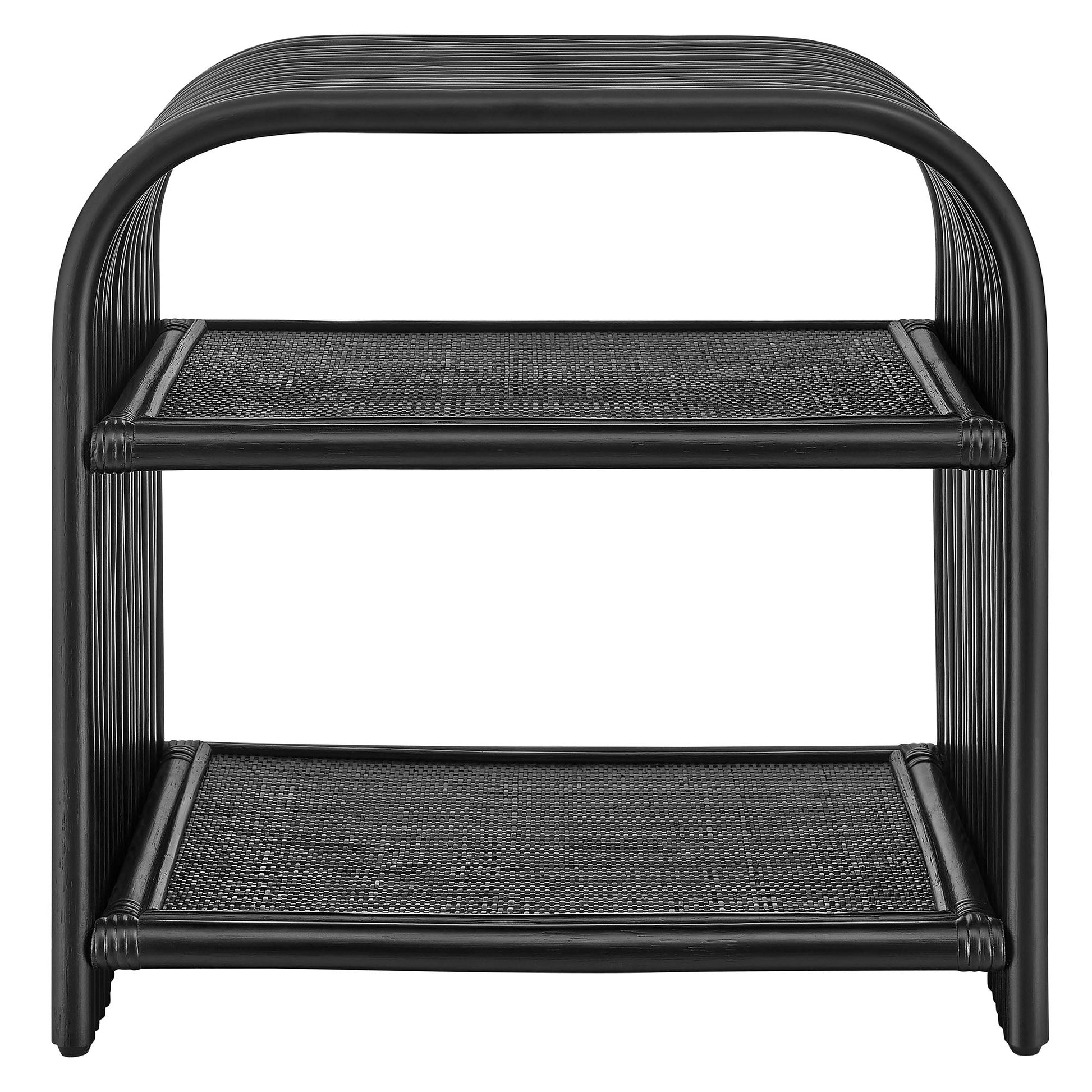 Eve Curved Natural Rattan Side Table