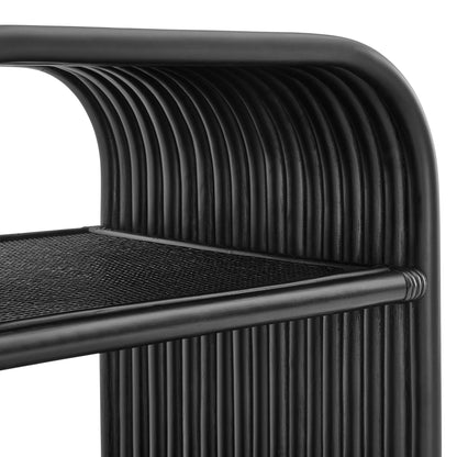 Eve Curved Natural Rattan Side Table